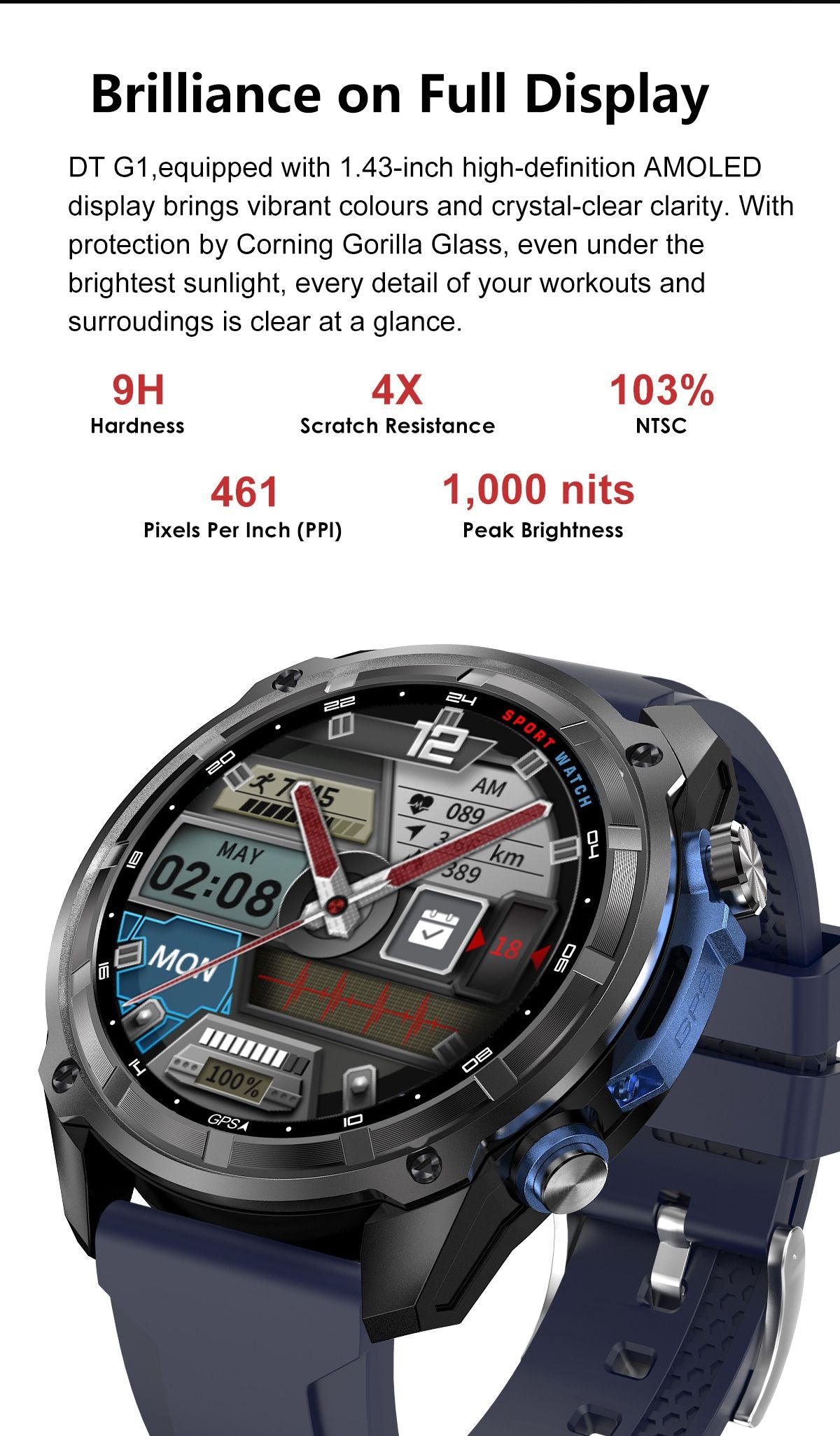 DTG1 GPS Smart Watch - Orange