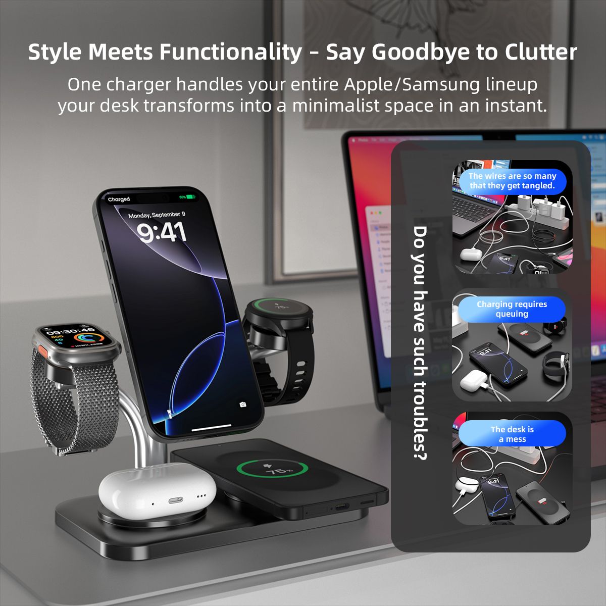 OC22 5-in-1 Wireless Charging Stand - Black