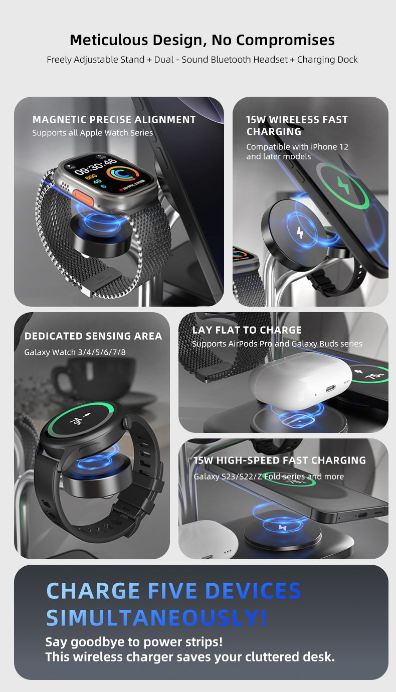 OC22 5-in-1 Wireless Charging Stand - Black