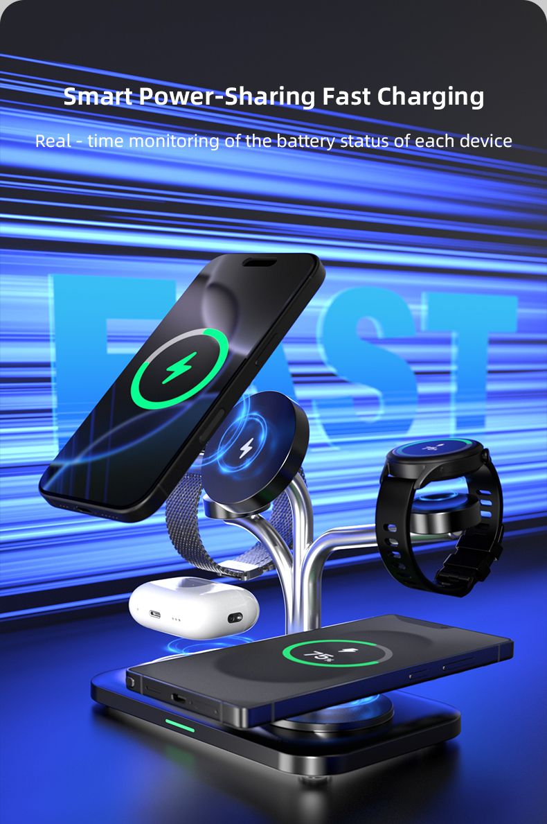 OC22 5-in-1 Wireless Charging Stand - Black