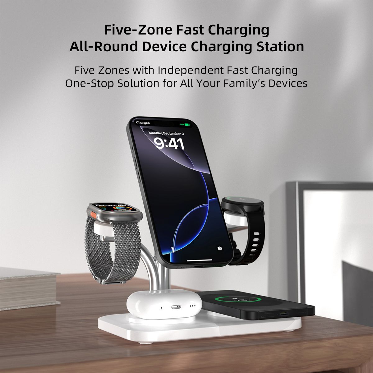 OC22 5-in-1 Wireless Charging Stand - White