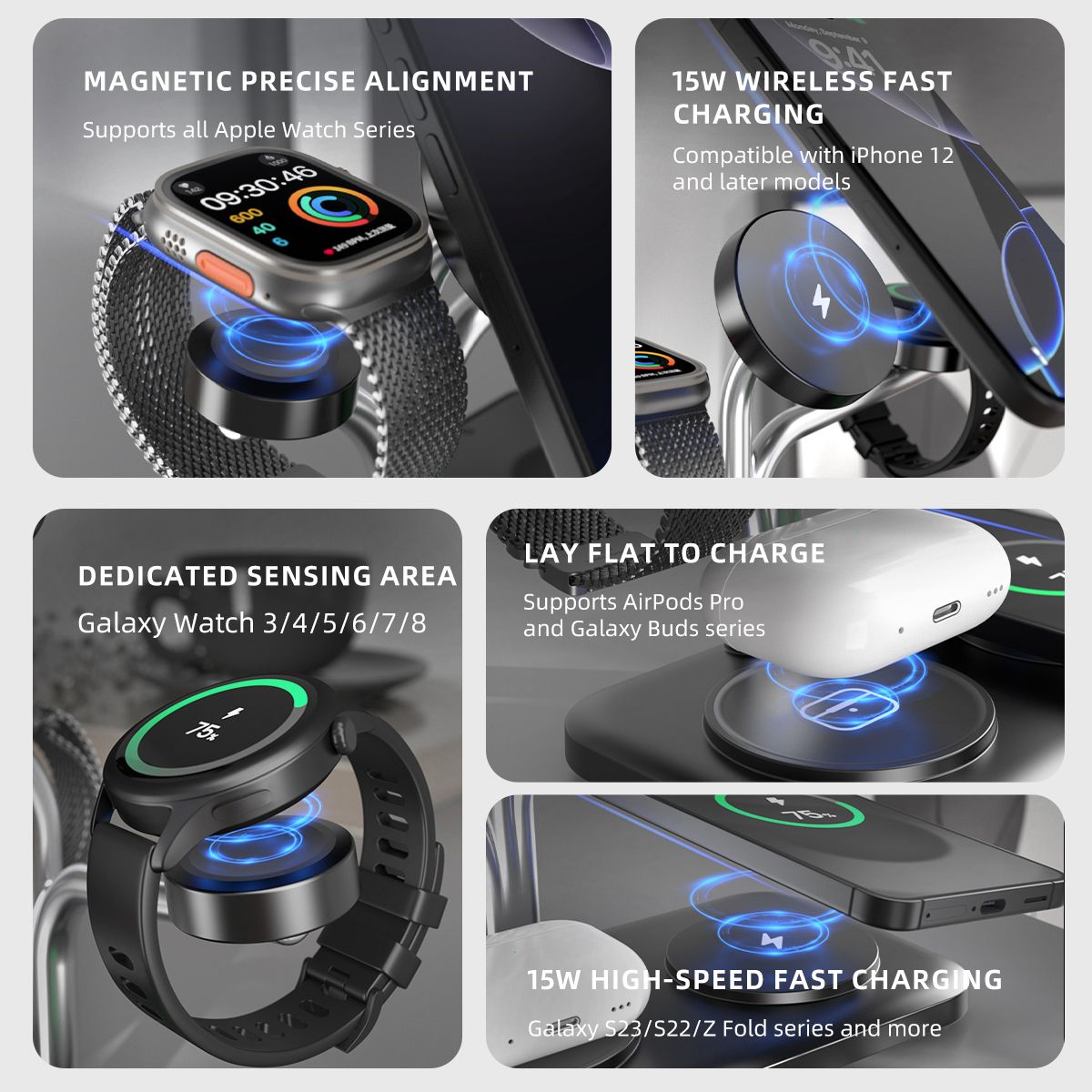 OC22 5-in-1 Wireless Charging Stand - White