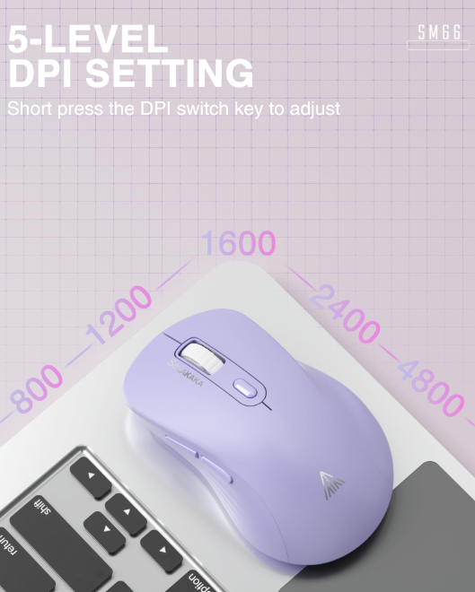 SM68 Dual-Mode Wireless Gaming Mouse - Purple