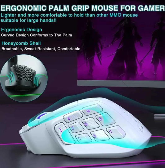 SM809 Pro Tri-Mode Wireless Gaming Mouse - White