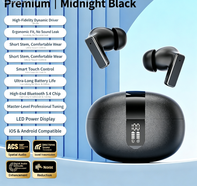 Y8 Bluetooth 6.0 Earbuds - Black
