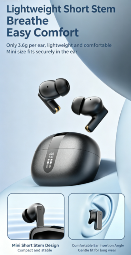 Y8 Bluetooth 6.0 Earbuds - Black
