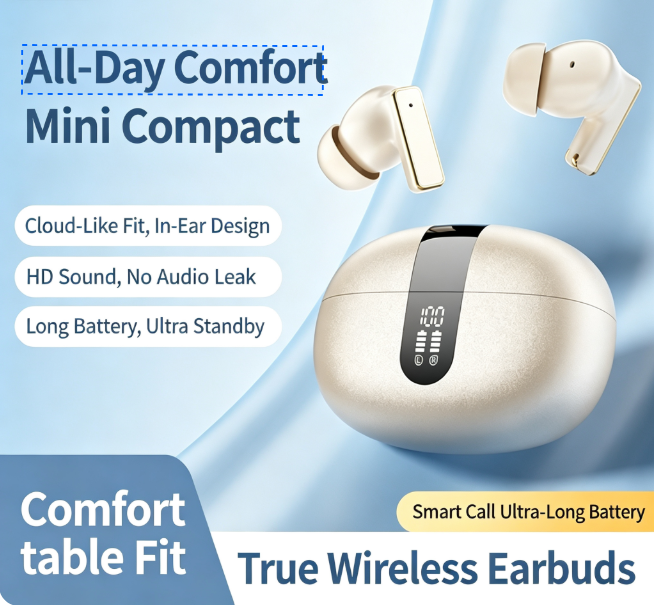 Y8 Bluetooth 6.0 Earbuds - Cream