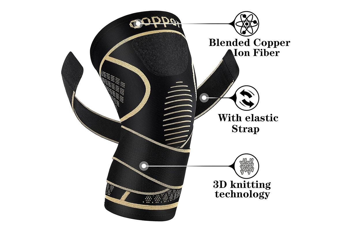 Copper Knee Support Braces - 2 Pack L