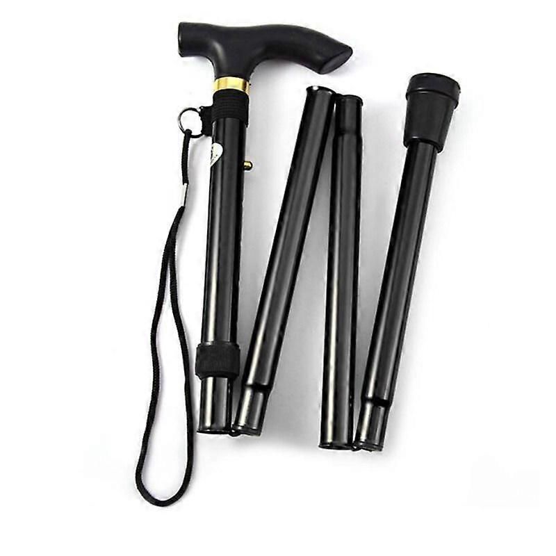 Adjustable Folding Walking Stick - Black