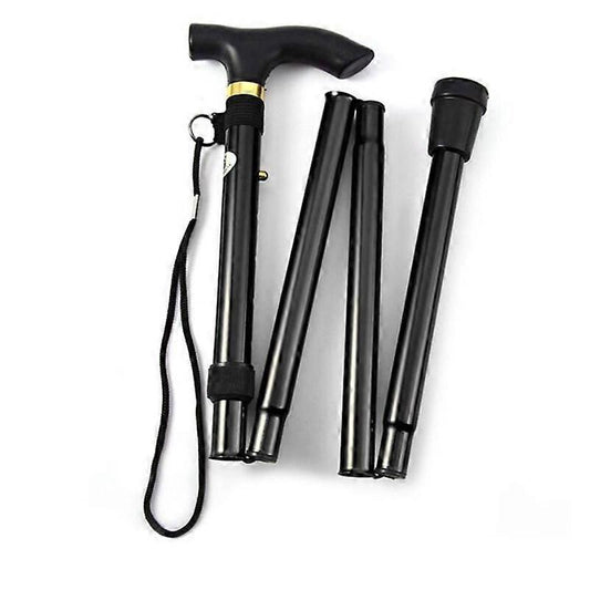 Adjustable Folding Walking Stick - Black