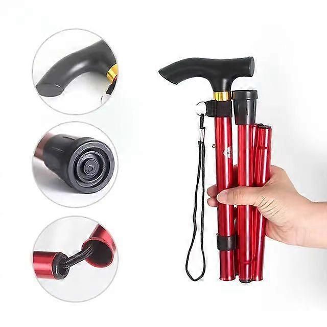 Adjustable Folding Walking Stick - Black