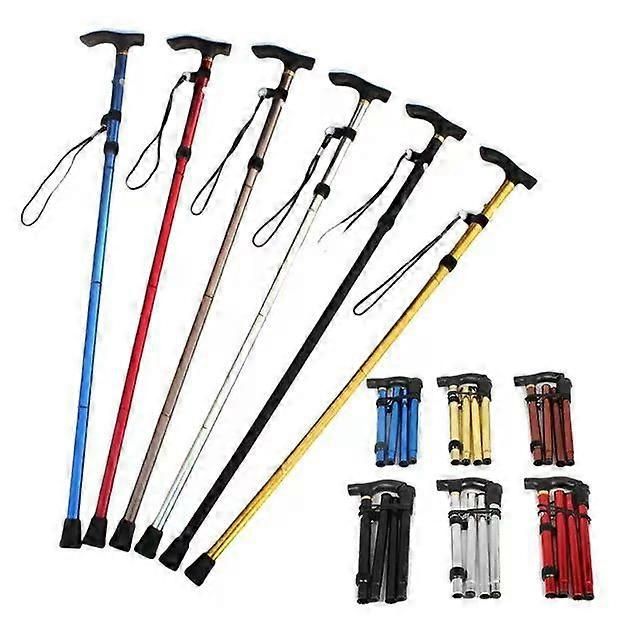 Adjustable Folding Walking Stick - Black