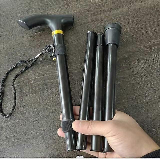 Adjustable Folding Walking Stick - Black
