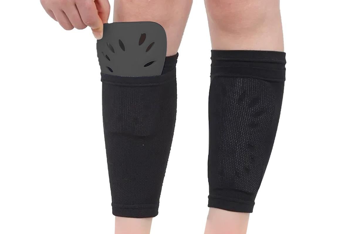 Breathable Soccer Shin Guards - Black