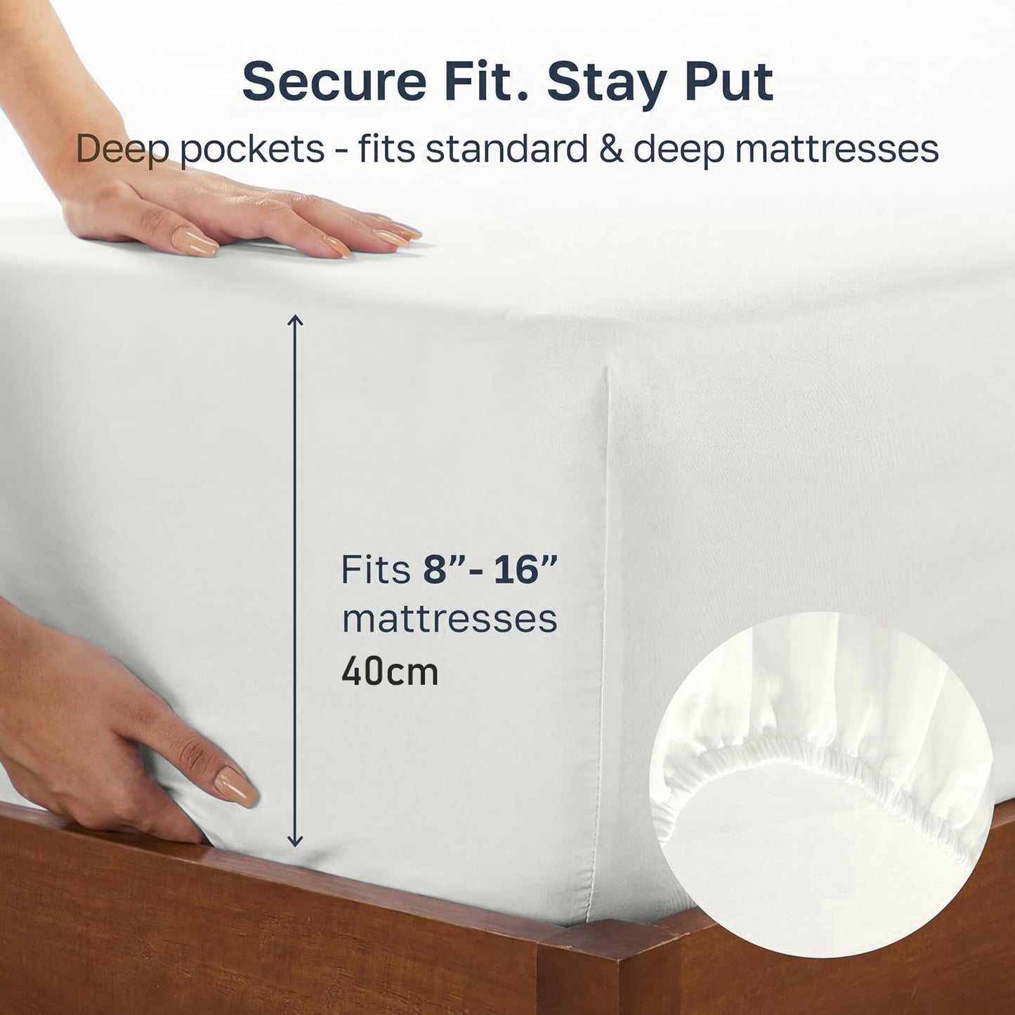 2 Piece Fitted Sheet Set - White Double