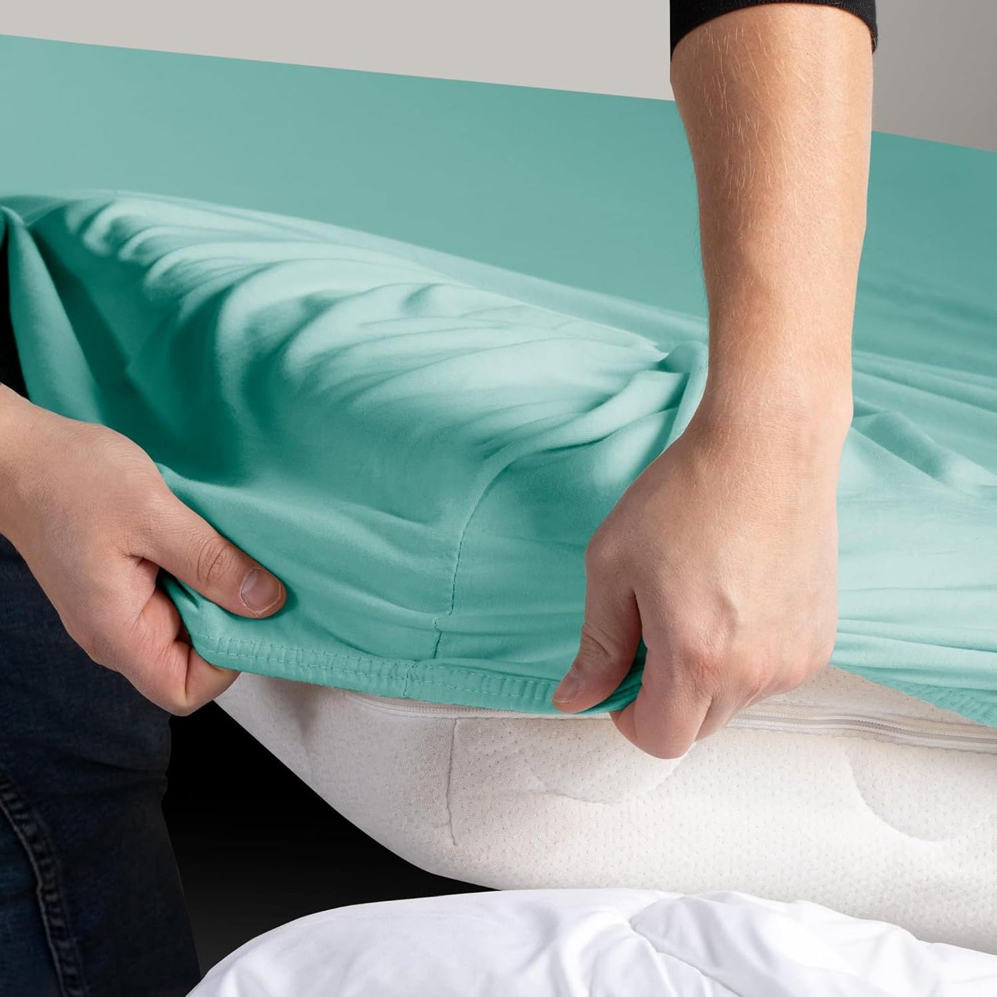2 Piece Fitted Sheet Set - Ice Blue Double