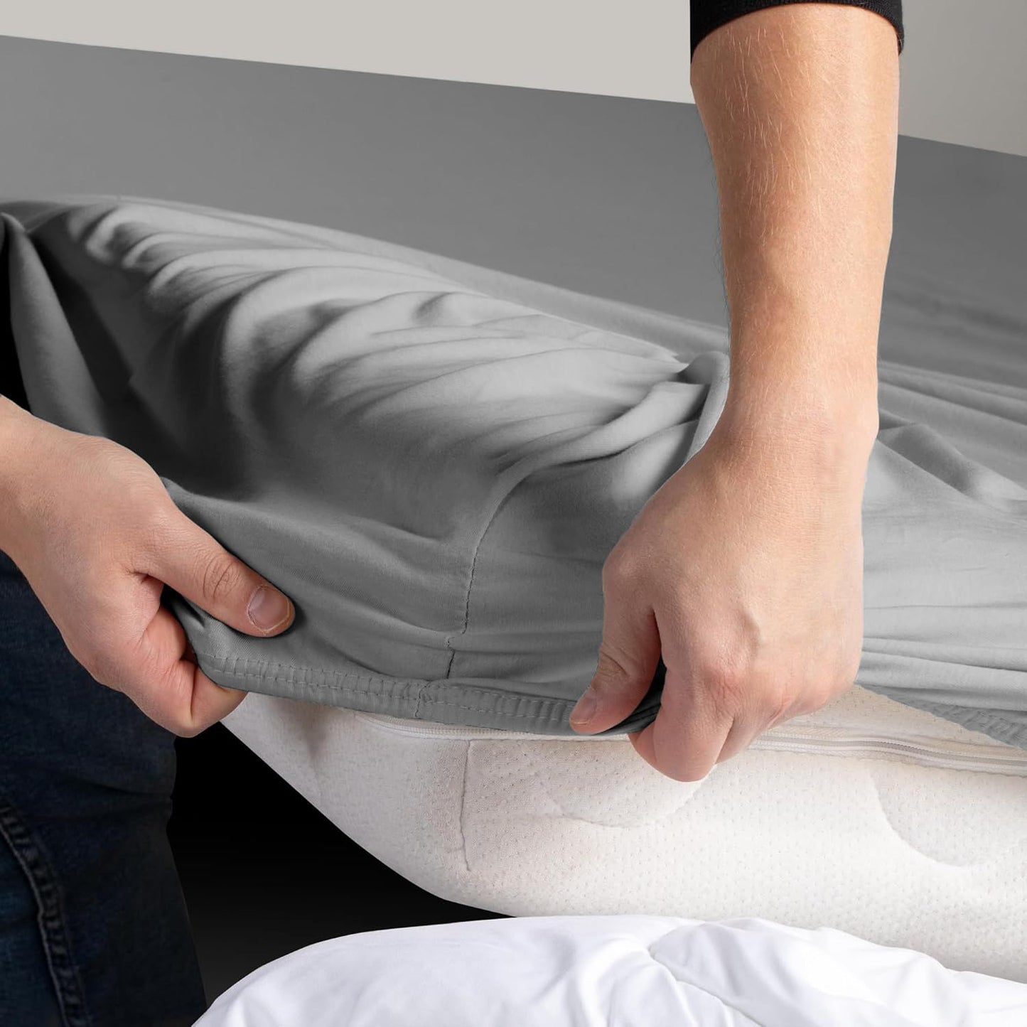 2 Piece Fitted Sheet Set - Grey Double