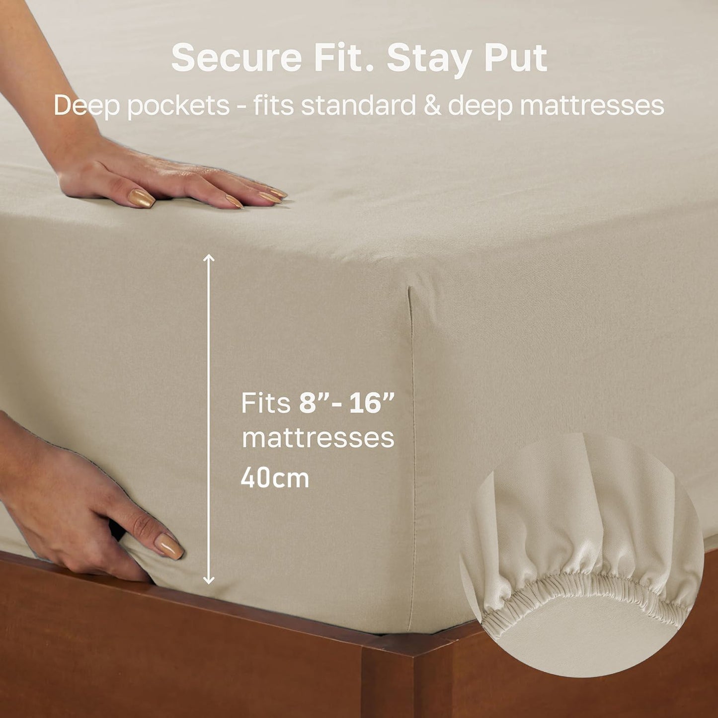 2 Piece Fitted Sheet Set - Cream White Double