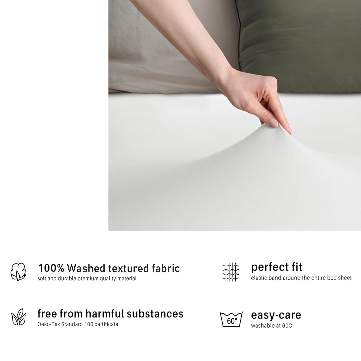 2 Piece Fitted Sheet Set - White King Single