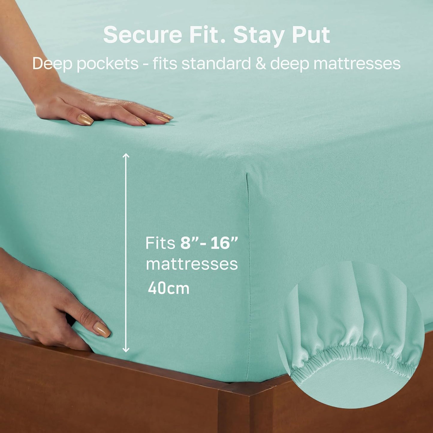 2 Piece Fitted Sheet Set - Ice Blue King Single