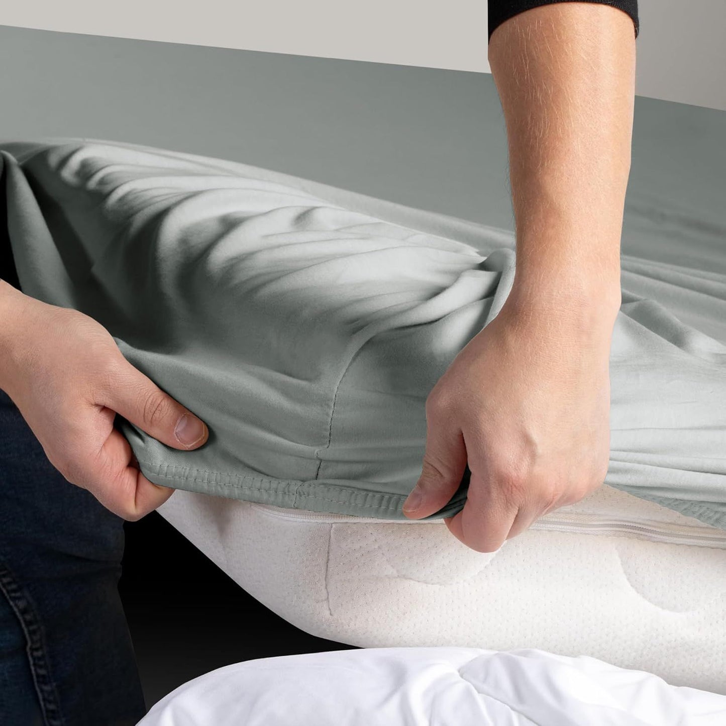2 Piece Fitted Sheet Set - Silver Grey King Single