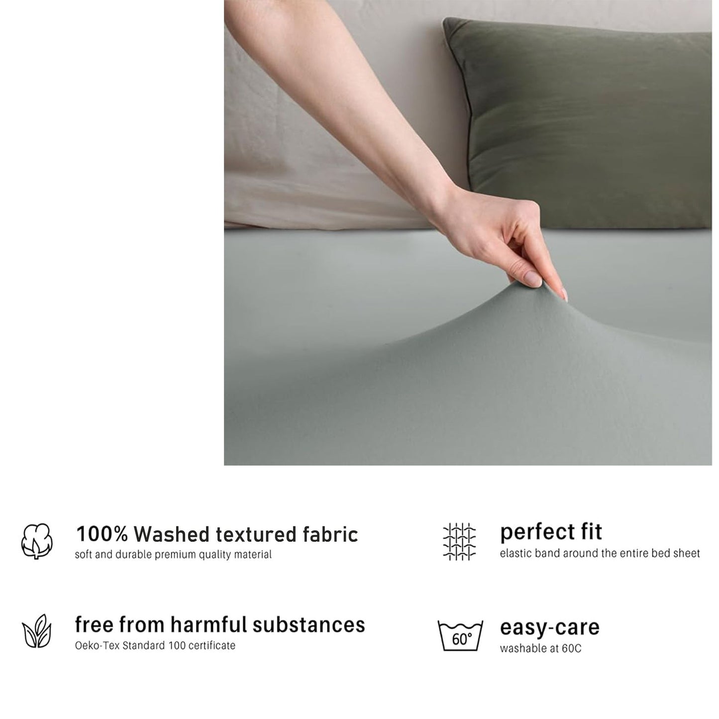 2 Piece Fitted Sheet Set - Silver Grey King Single