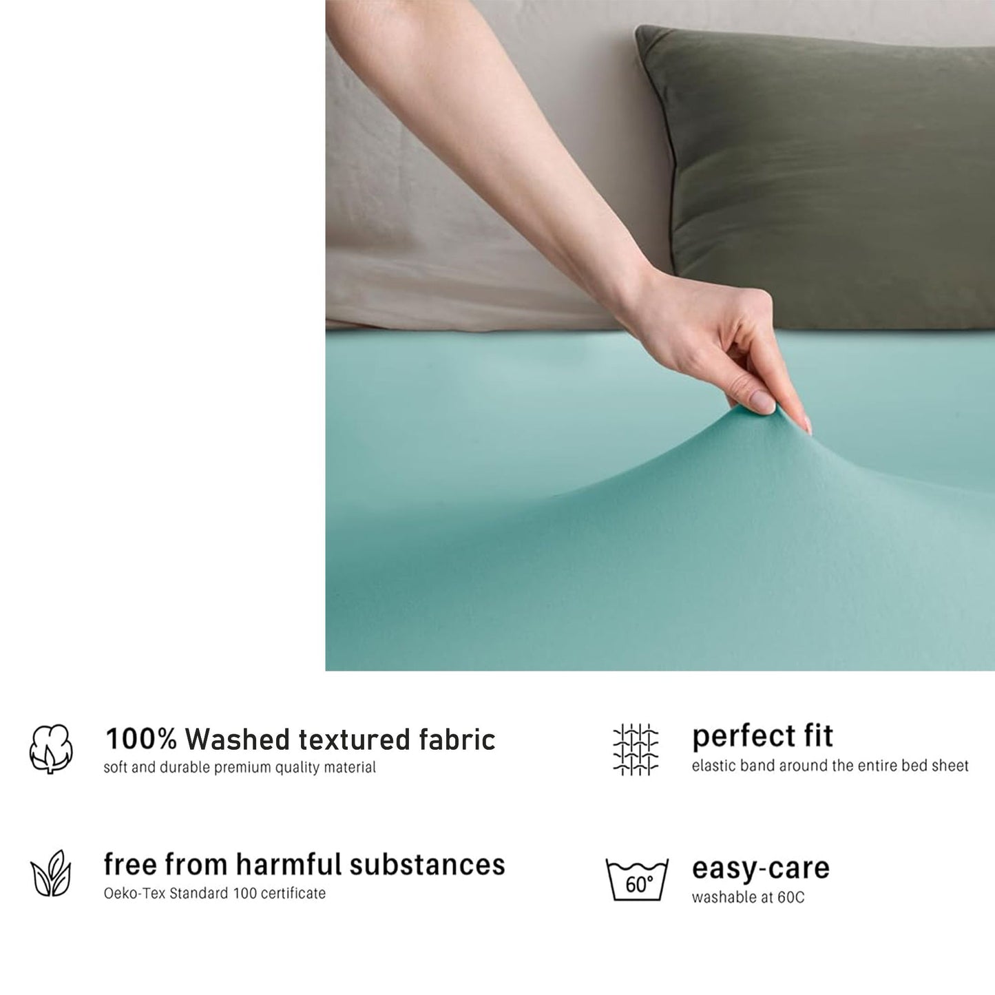 2 Piece Fitted Sheet Set - Ice Blue Queen