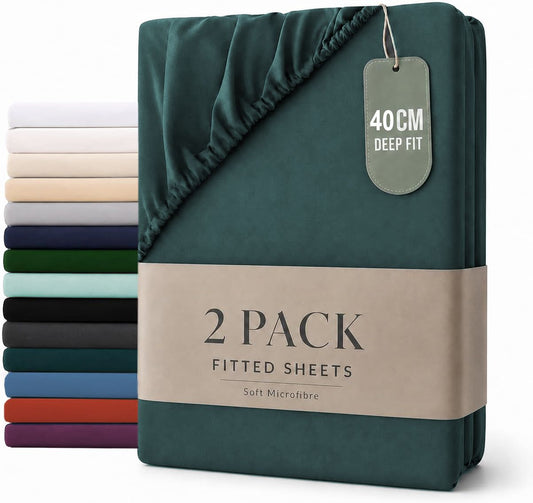 2 Piece Fitted Sheet Set - Biscay Blue Queen