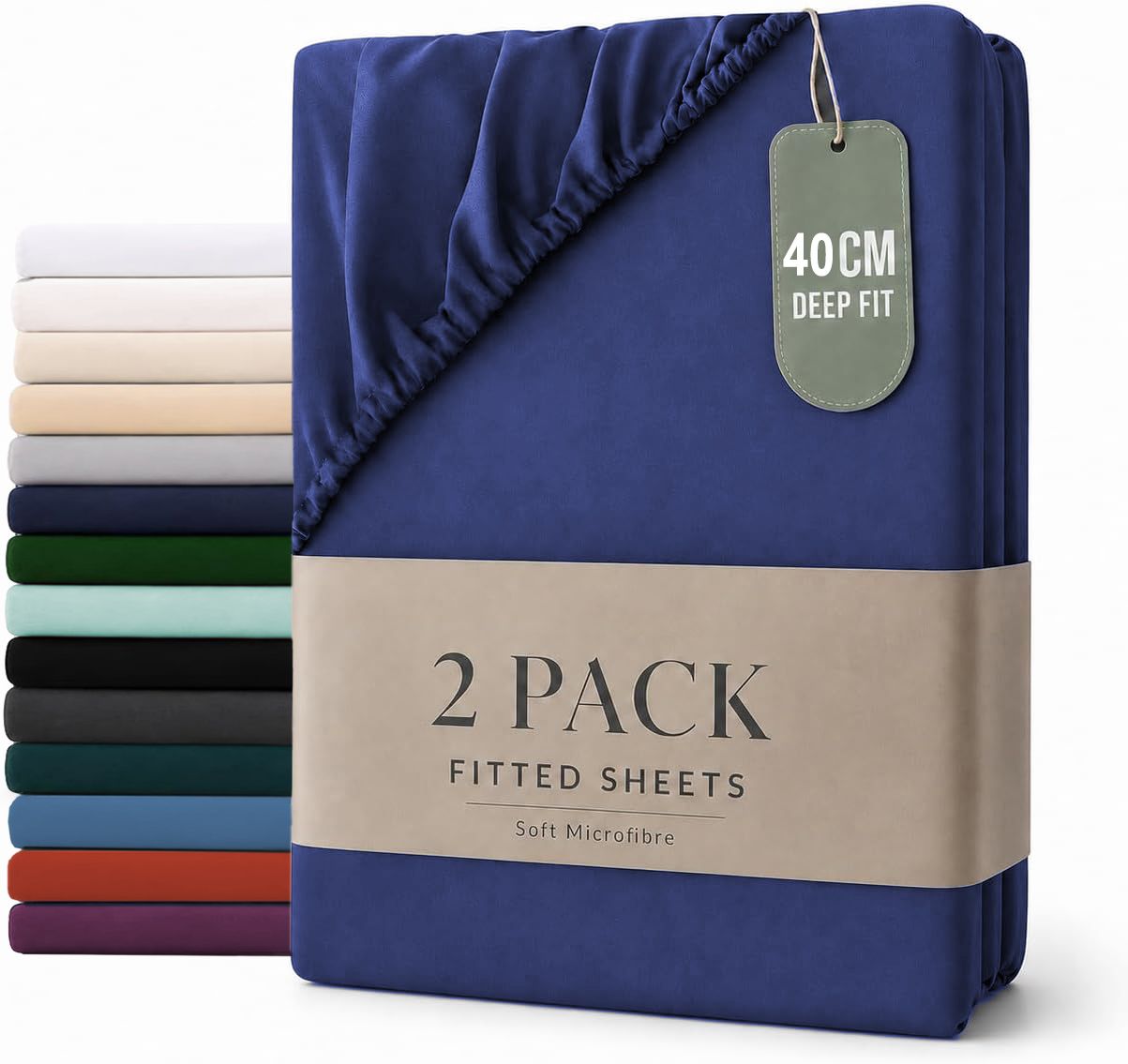 2 Piece Fitted Sheet Set - Royal Blue Super King