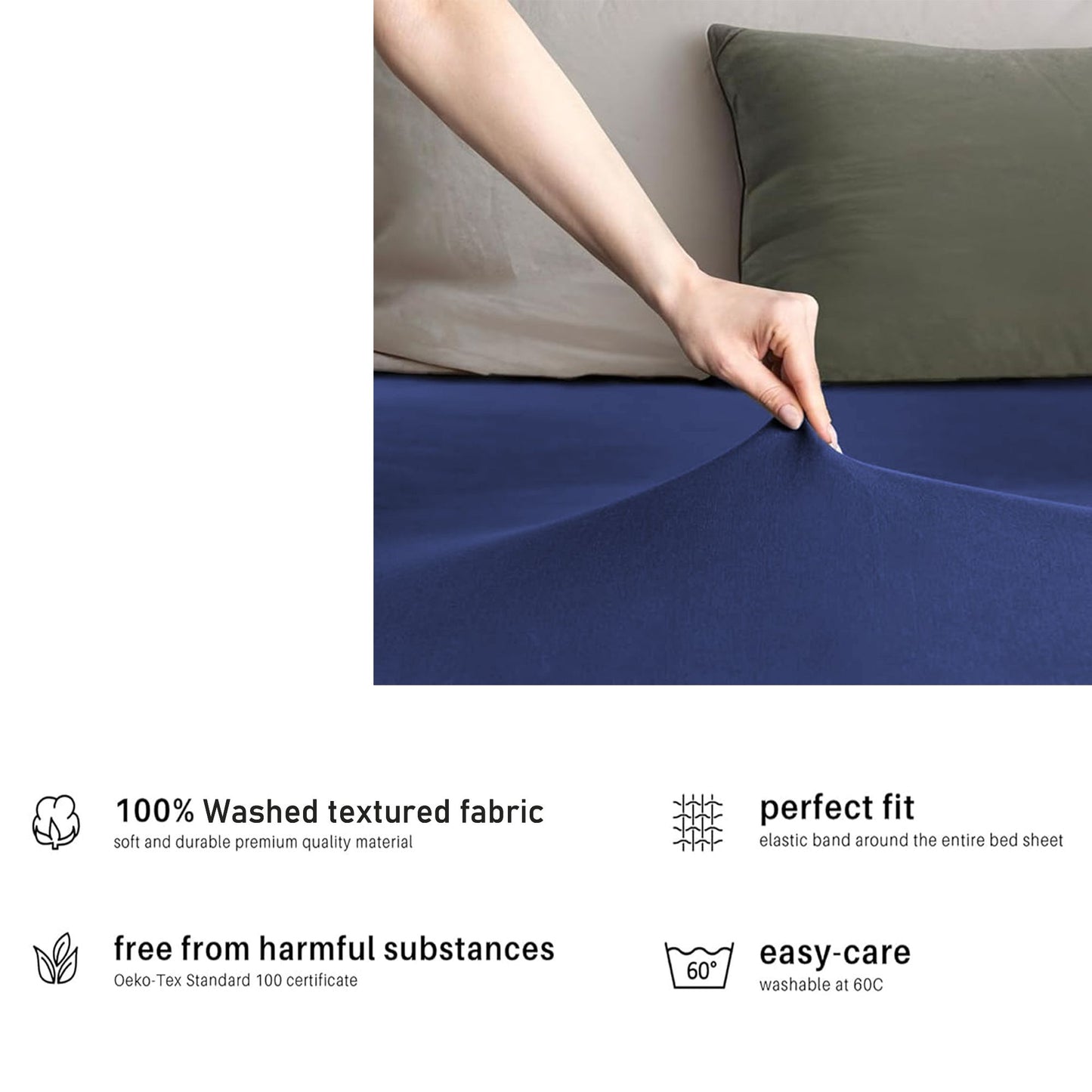 2 Piece Fitted Sheet Set - Royal Blue Super King