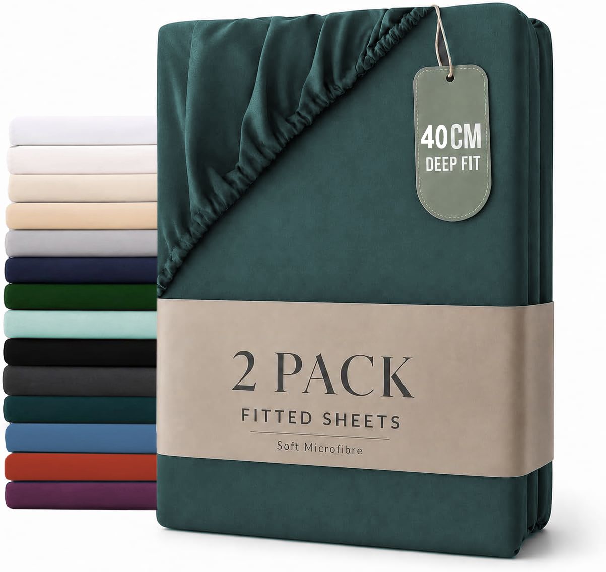2 Piece Fitted Sheet Set - Biscay Blue Super King
