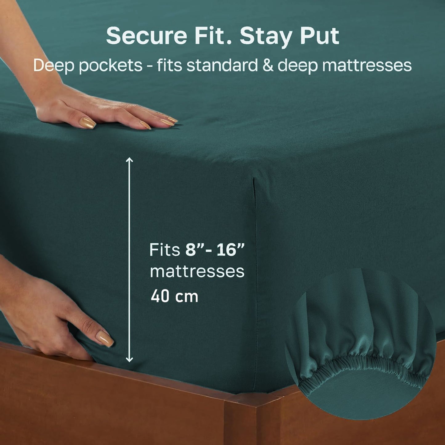 2 Piece Fitted Sheet Set - Biscay Blue Super King