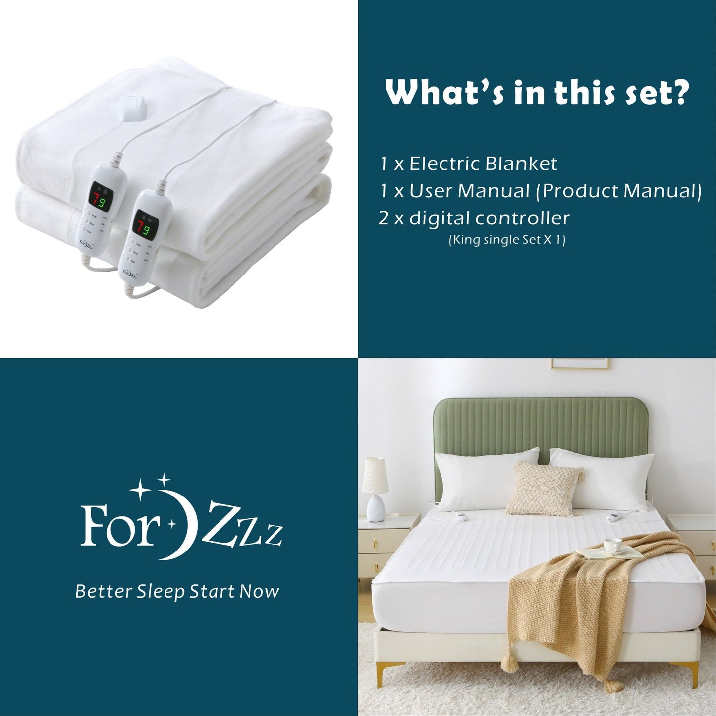 Electric Heated Mattress Pad - King Single
