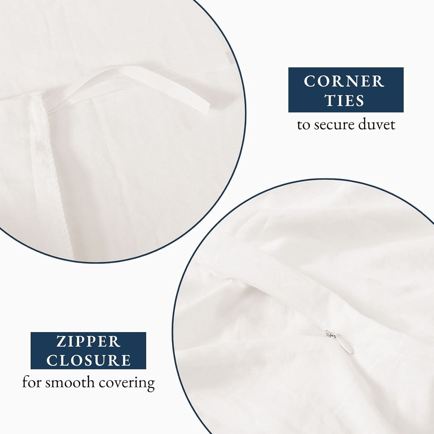 Hotel Soft Microfiber Duvet Cover Set-2000TC Quilt Cover Set & Pillowcases -1 Donna Cover Zipper Closure & 1 x Pillowcases-Breathable Bedding - Wrinkle, Fade, Stain Resistant(Raw white,King)