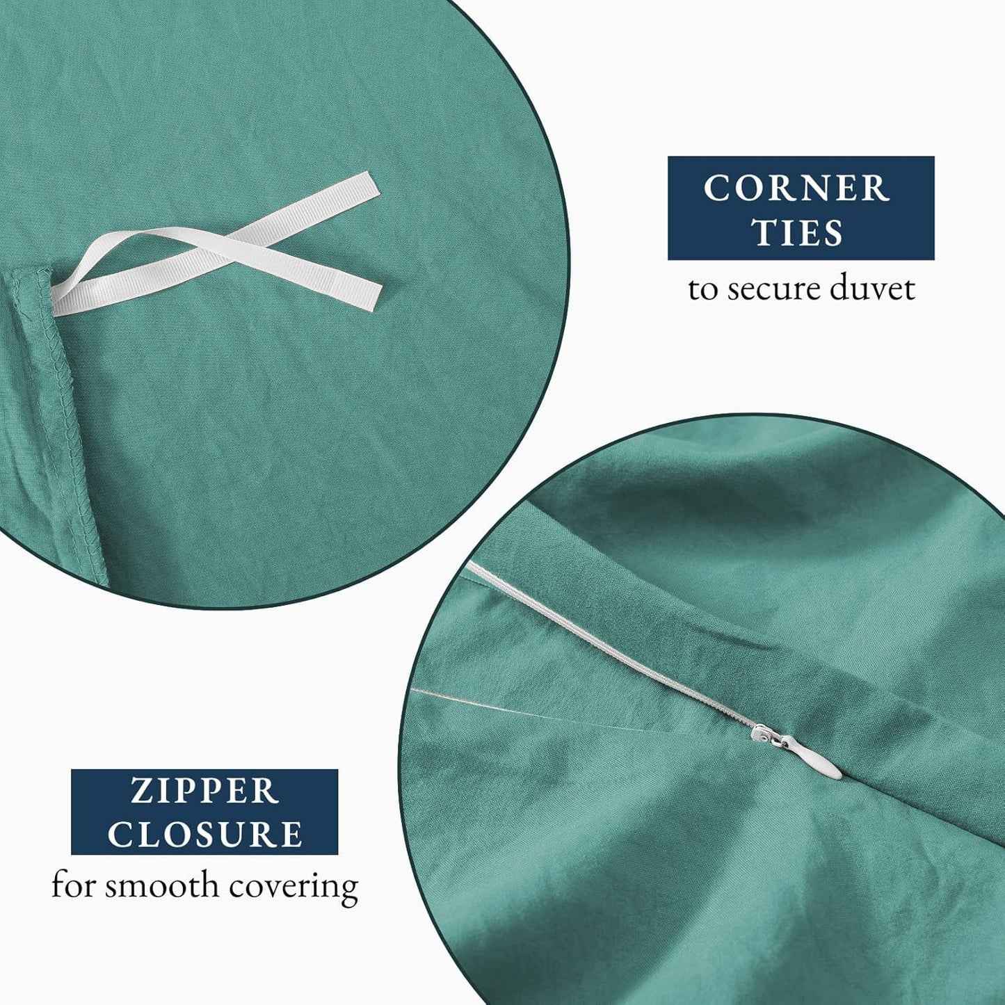 Hotel Soft Microfiber Duvet Cover Set-2000TC Quilt Cover Set & Pillowcases -1 Donna Cover Zipper Closure & 1 x Pillowcases-Breathable Bedding - Wrinkle, Fade, Stain Resistant(Biscay blue,Single)