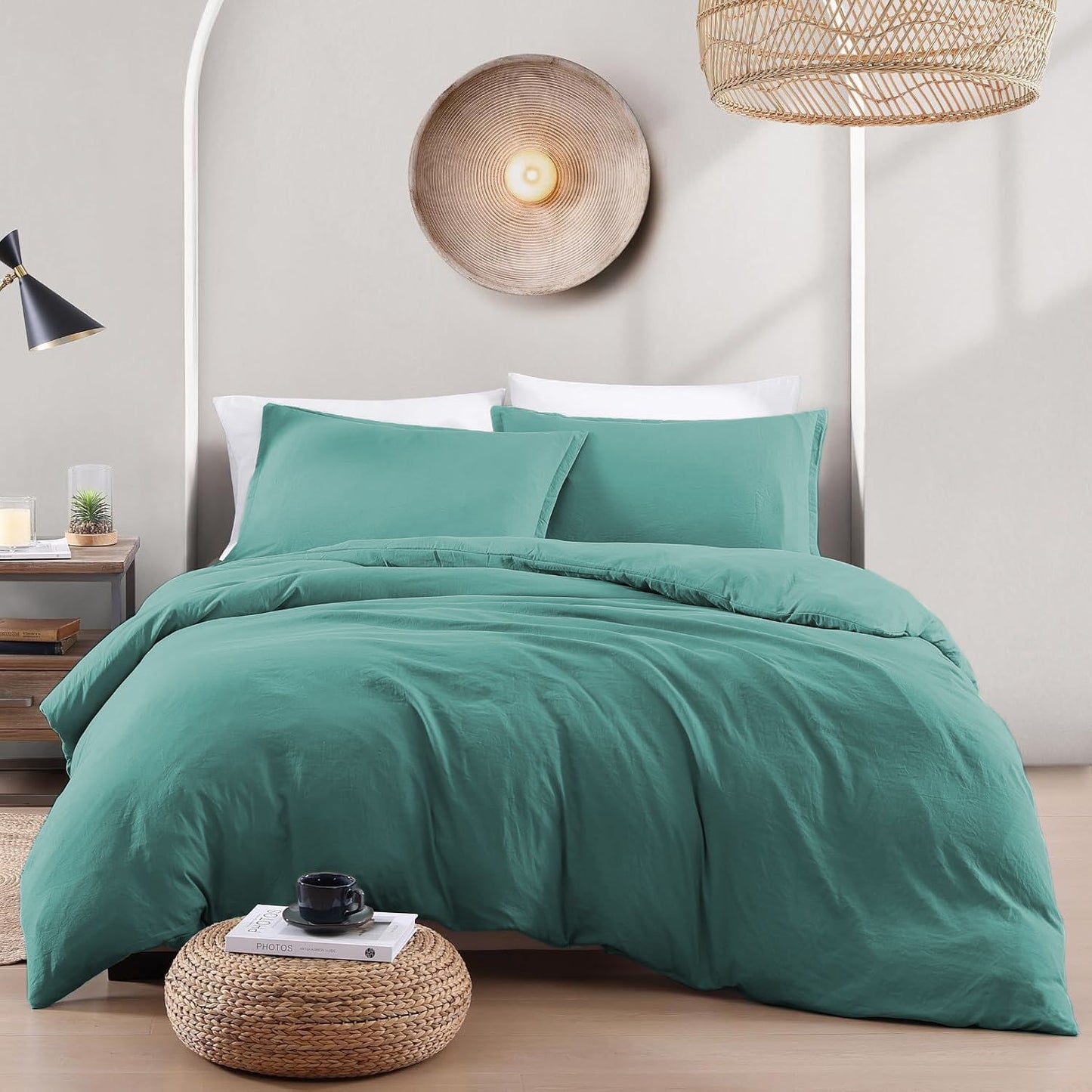 Hotel Soft Microfiber Duvet Cover Set-2000TC Quilt Cover Set & Pillowcases -1 Donna Cover Zipper Closure & 1 x Pillowcases-Breathable Bedding - Wrinkle, Fade, Stain Resistant(Biscay blue,Single)