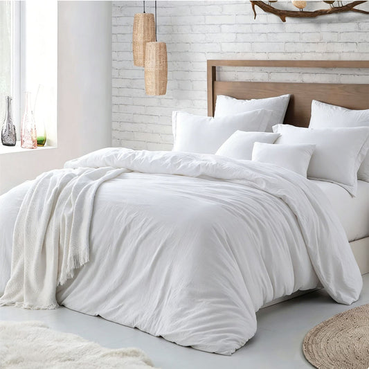 Microfibre Duvet Cover Set - white - Super King