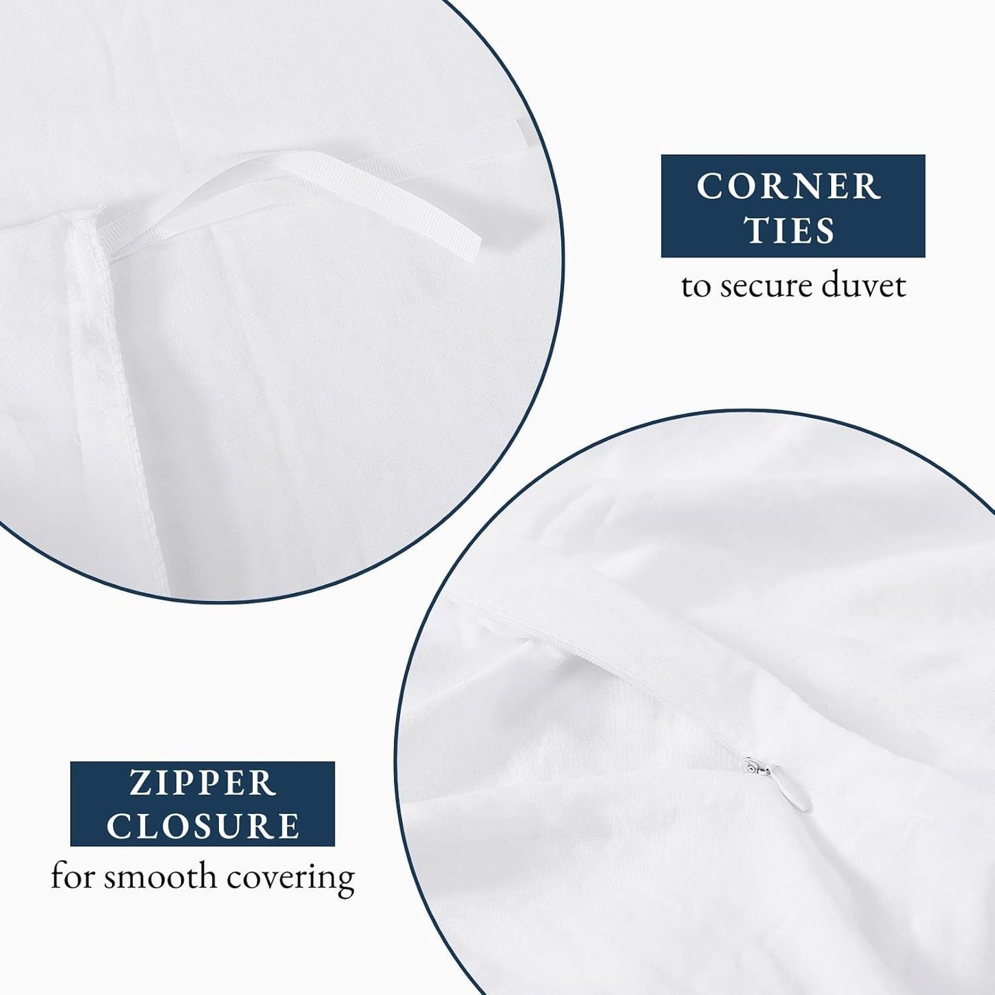 Hotel Soft Microfiber Duvet Cover Set-2000TC Quilt Cover Set & Pillowcases -1 Donna Cover Zipper Closure & 1 x Pillowcases-Breathable Bedding - Wrinkle, Fade, Stain Resistant(White,Super King)