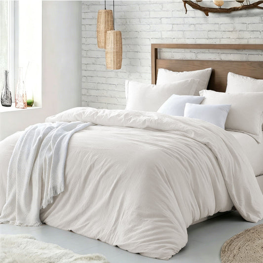 Microfibre Duvet Cover Set - white - Super King