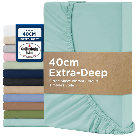 2000TC Fitted Sheet Set - blue - Double