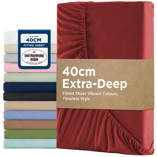 2000TC Fitted Sheet Set - red - King