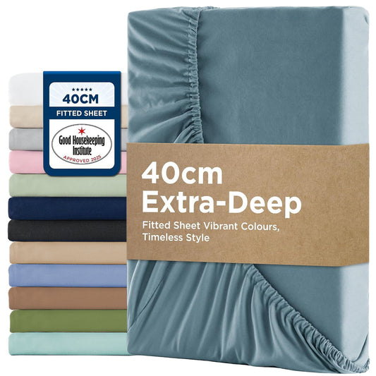 2000TC Fitted Sheet Set - ocean - Queen