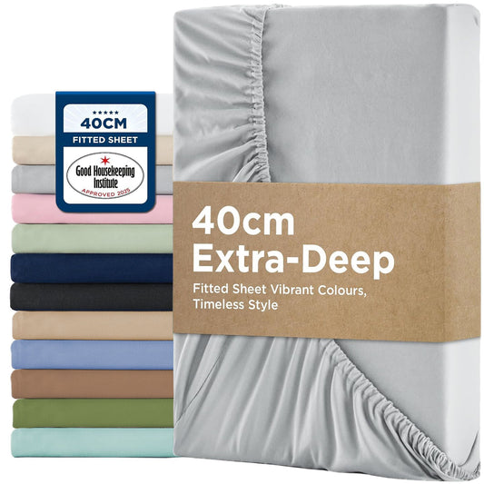 2000TC Fitted Sheet Set - silver - Single