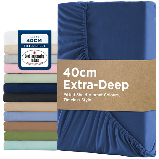 2000TC Fitted Sheet Set - blue - Super King