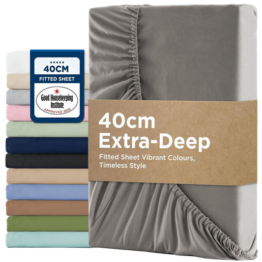 2000TC Fitted Sheet Set - grey - Super King