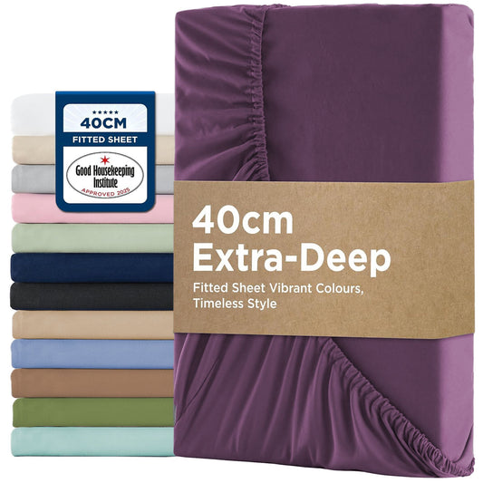 2000TC Fitted Sheet Set - purple - Super King