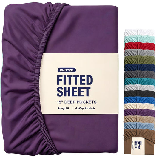 2000TC Fitted Sheet Set - purple - Super King