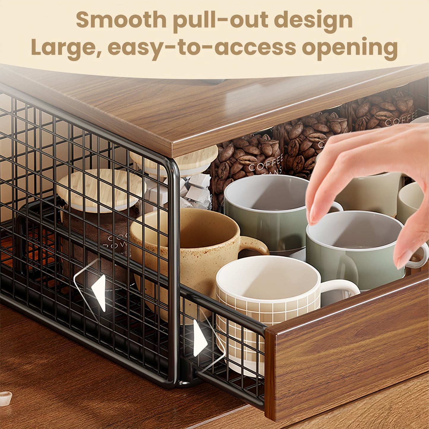 Coffee Machine Stand with Capsule Storage