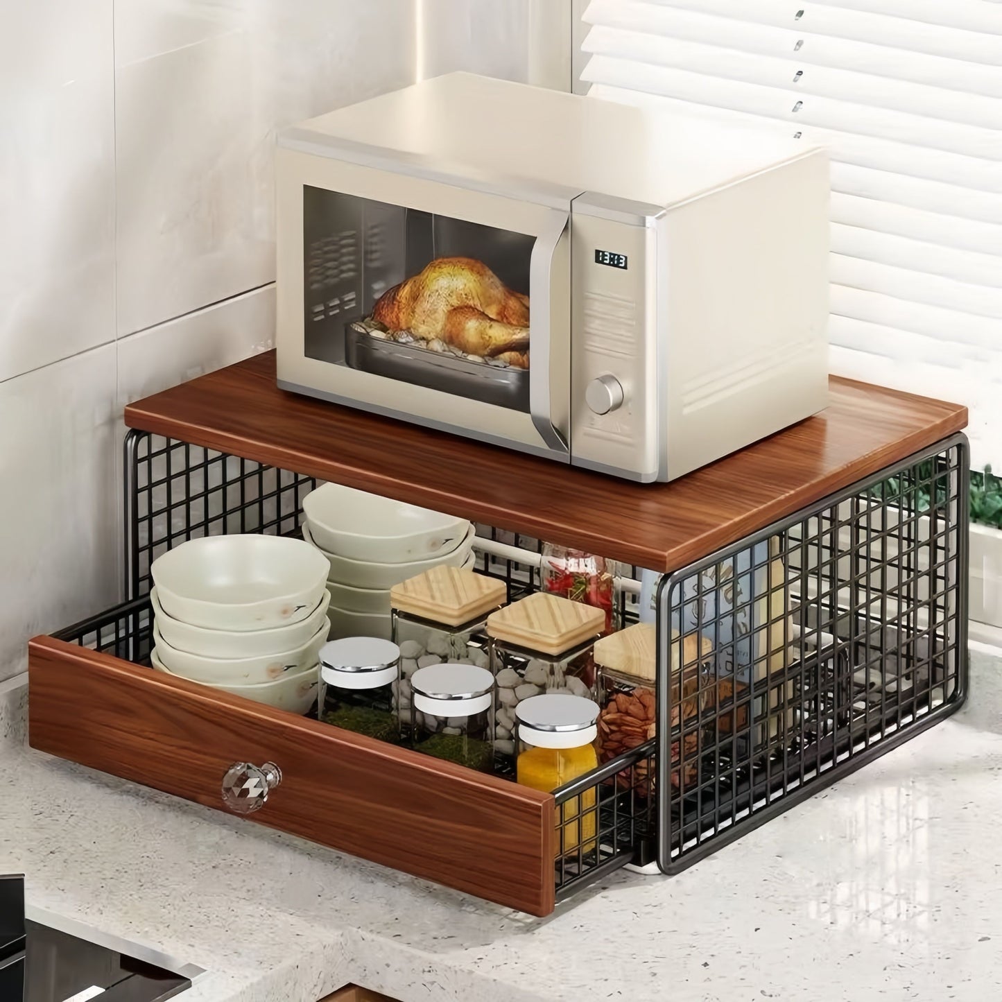 Coffee Machine Stand with Capsule Storage