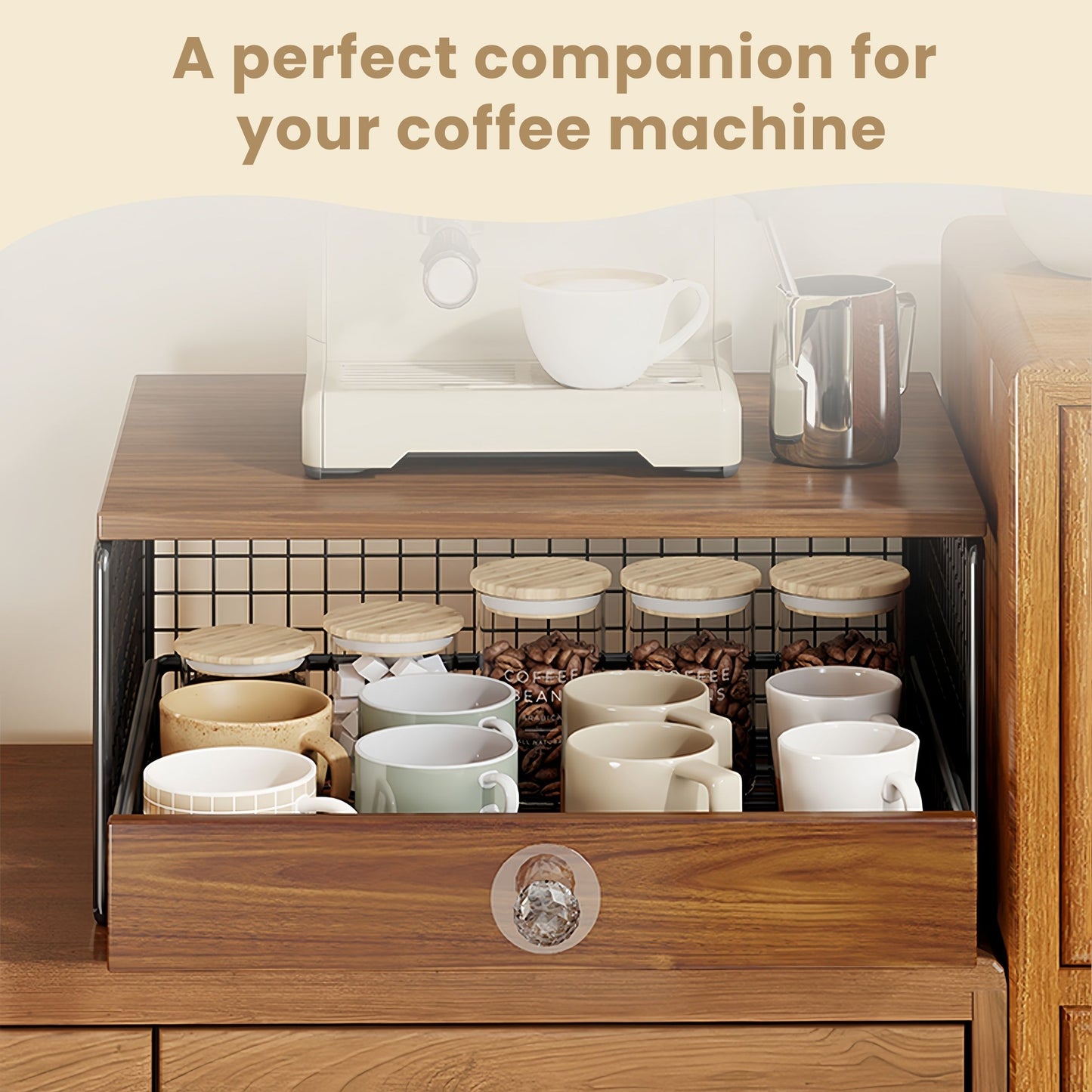 Coffee Machine Stand with Capsule Storage